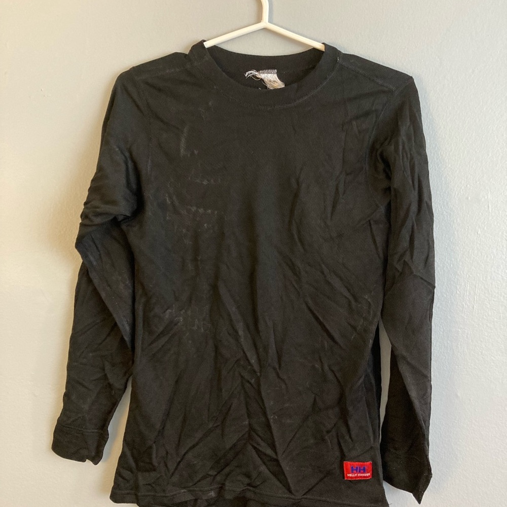 Helly Hansen Black Reflective Detail Performance Long Sleeve Vintage Size Small